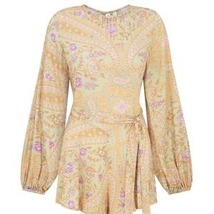 $229 SPELL Belladonna Floral Tie Romper